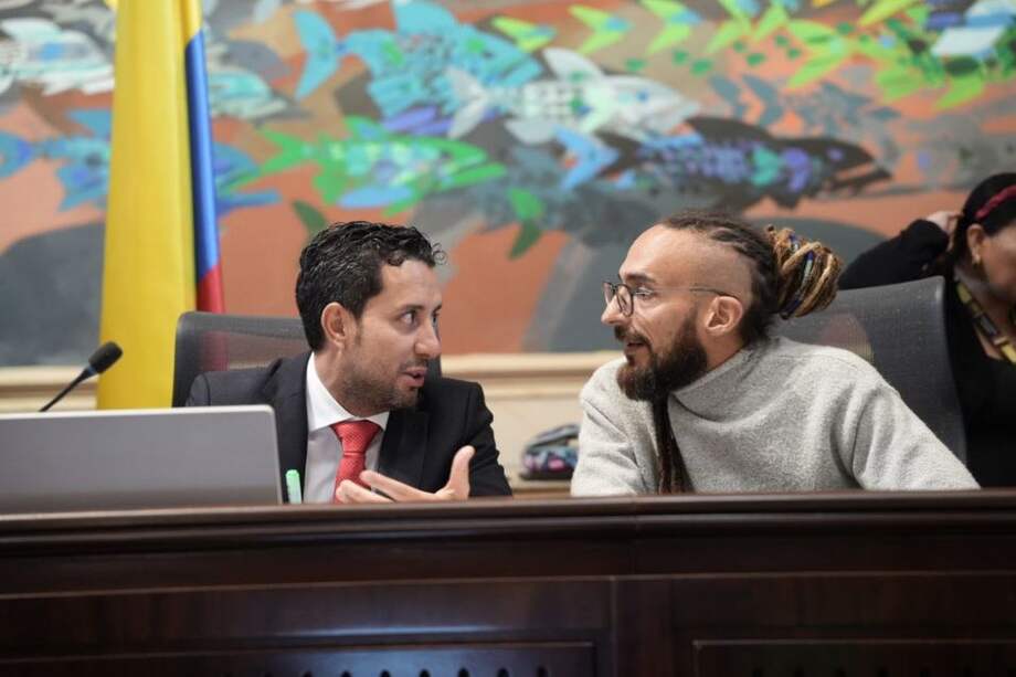 Julián López (La U), presidente de la Cámara, y Daniel Carvalho (Verde Oxígeno), segundo vicepresidente de la corporación.