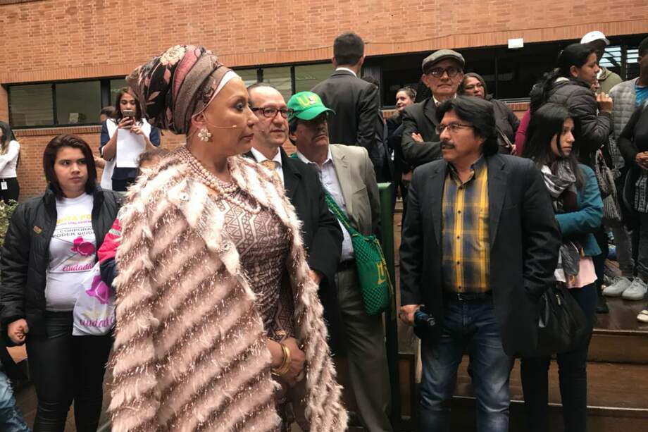 Piedad Córdoba durante la inscripción de su candidatura presidencial. / Cortesía