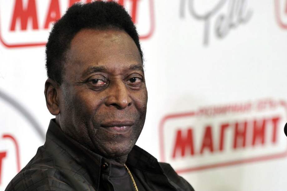 Pelé en una conferencia de prensa en Rusia. Foto: AFP