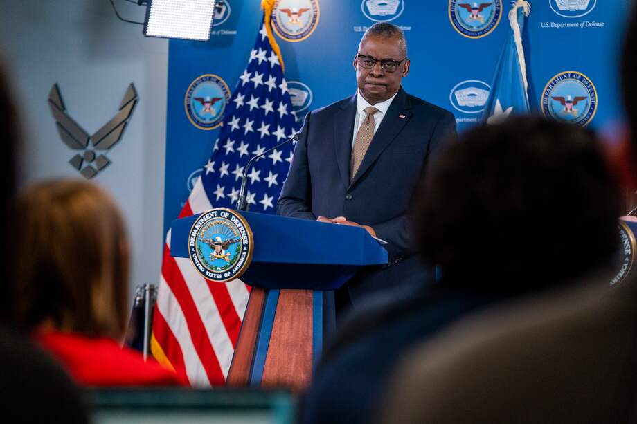 Lloyd Austin, Secretario de Defensa de Estados Unidos, durante una rueda de prensa.