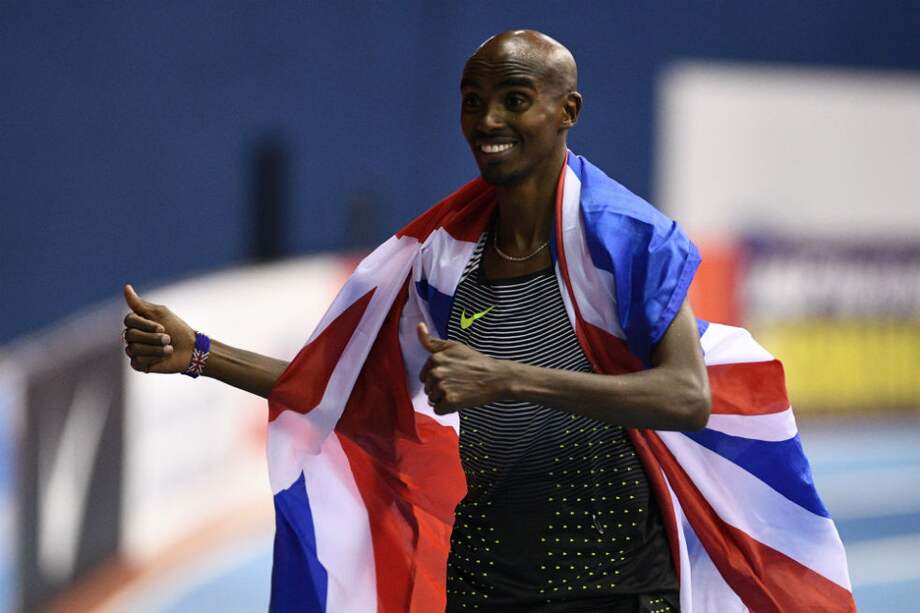 Mo Farah impuso nuevo récord europeo en los 5.000 metros de pista cubierta. / AFP