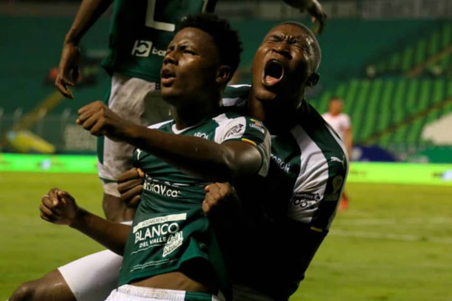 Dany Rosero anotó el gol del triunfo verdiblanco. / @AsoDeporCali