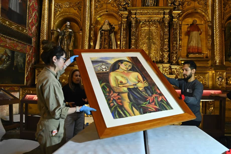 “La Mística” de 1940, acuarela de Débora Arango incluida en la exposición.