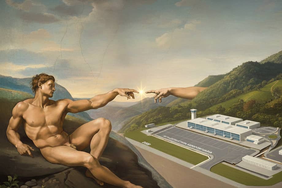 Imagen generada con inteligencia artificial (Gemini, Nano Banana), inspirada en La creación de Adán, de Miguel Ángel.