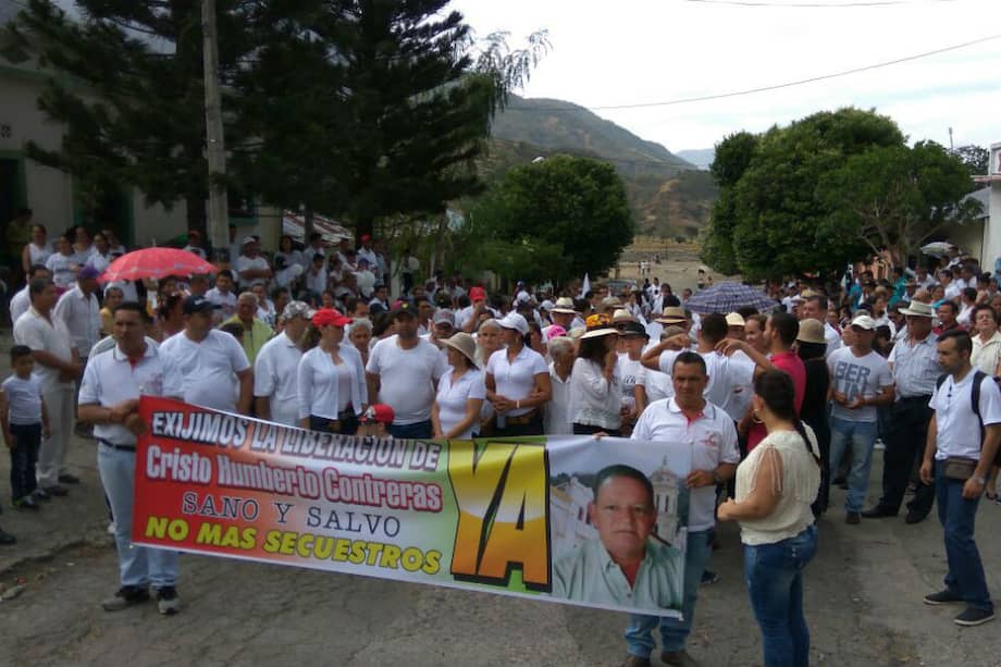 El Carmen, en Norte de Santander, marchó para exigir libertad de secuestrado