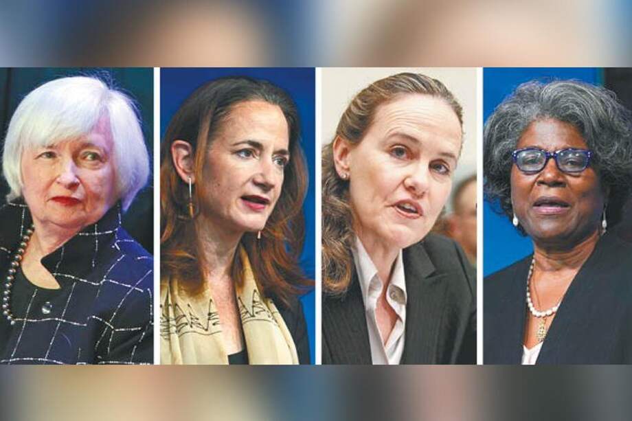 De izquierda a derecha: Janet Yellen, Avril Haines, Michèle Flournoy, y Linda Thomas-Greenfield.