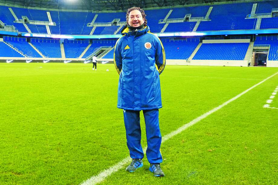 Marcelo Roffé, en una de las concentraciones con la selección colombiana de fútbol, antes de Brasil 2014. / Archivo Particular