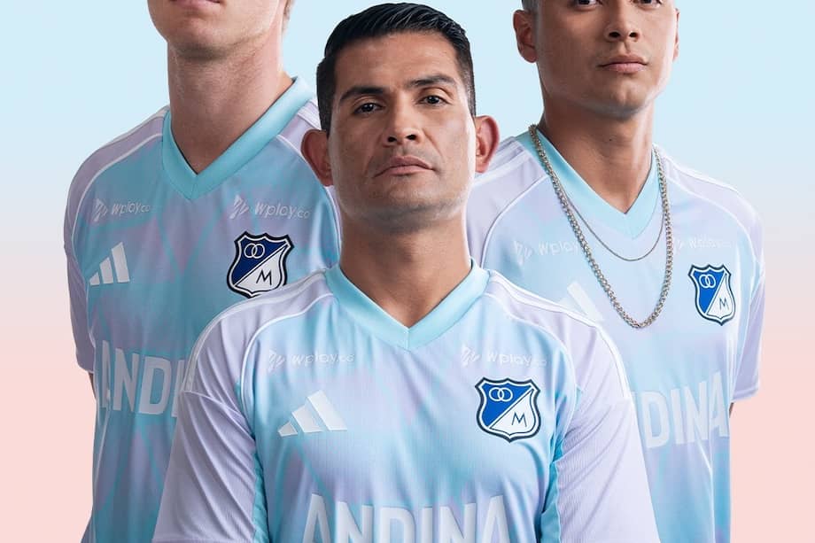 Nueva camiseta visitante de Millonarios en 2026.
