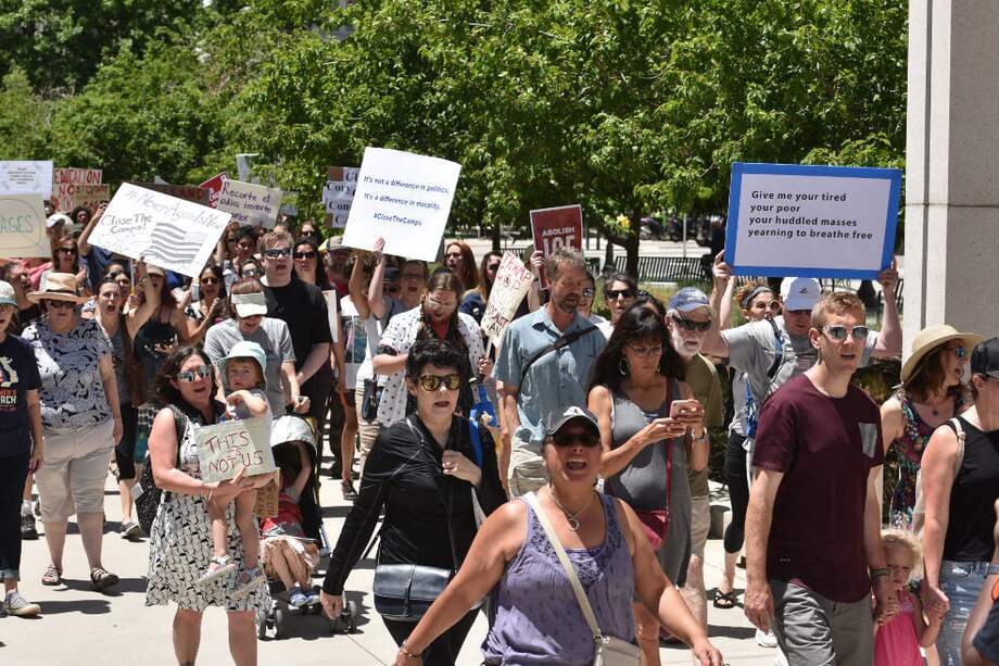 Marchas en varios estados de EE. UU., rechazando la política migratoria del gobierno de Donald Trump. / AFP