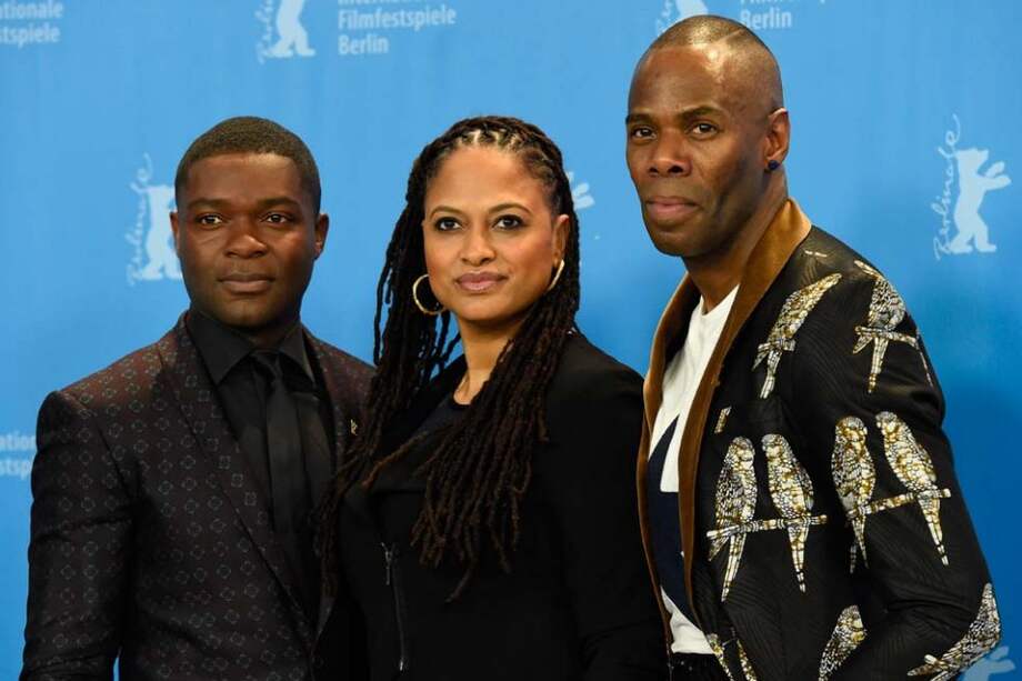 El actor David Oyelowo, la directora Ava DuVernay y el actor Colman Domingo. / AFP