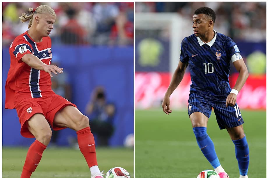 Erling Haaland y Kylian Mbappé previo al duelo entre Noruega y Francia por la tercera fecha del grupo I en la Copa Mundial de la FIFA Norteamérica 2026.