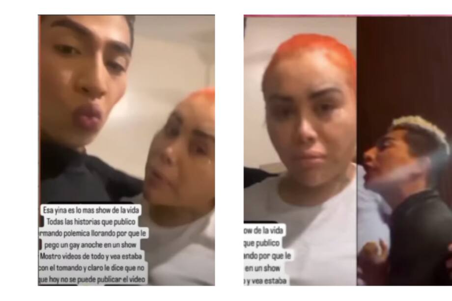 Yina Calderón junto al joven que la agredió en Montería