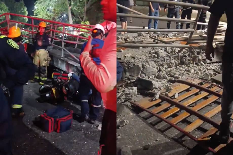 El accidente ocurrió durante la madrugada en el anillo vial entre Girón y Floridablanca, luego de que una tractomula impactara la estructura.
