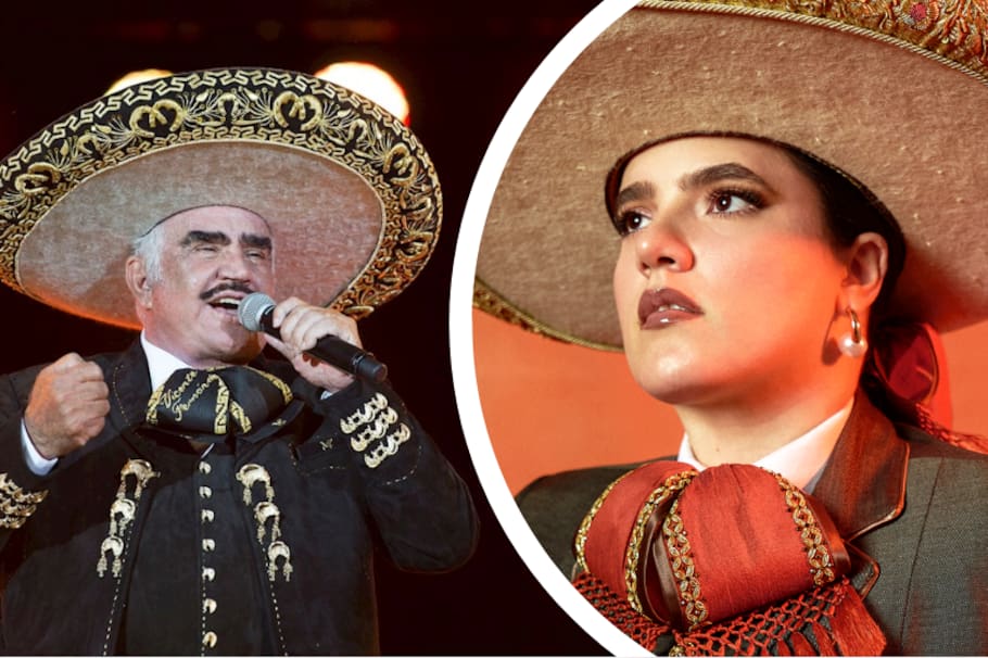 Vicente Fernández y su nieta Camila Fernández.