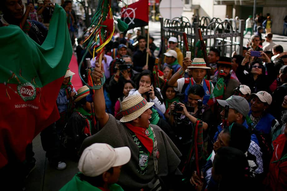 La minga llegó a Ibagué donde fue recibida por las autoridades de la ciudad.