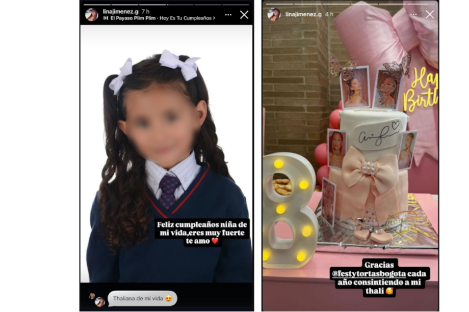 Estas fueron algunas de las publicaciones que Lina, hermana de Yeison Jiménez, dedicó a su sobrina Thaliana.