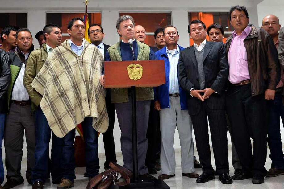 El presidente Juan Manuel Santos se reunió con representantes campesinos de Nariño, Cundinamarca y Boyacá. / SIG