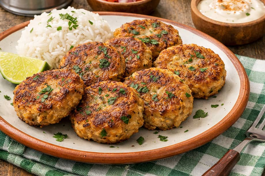 Estas torticas de atún también puedes acompañarlas con salsa ranch o tártara.