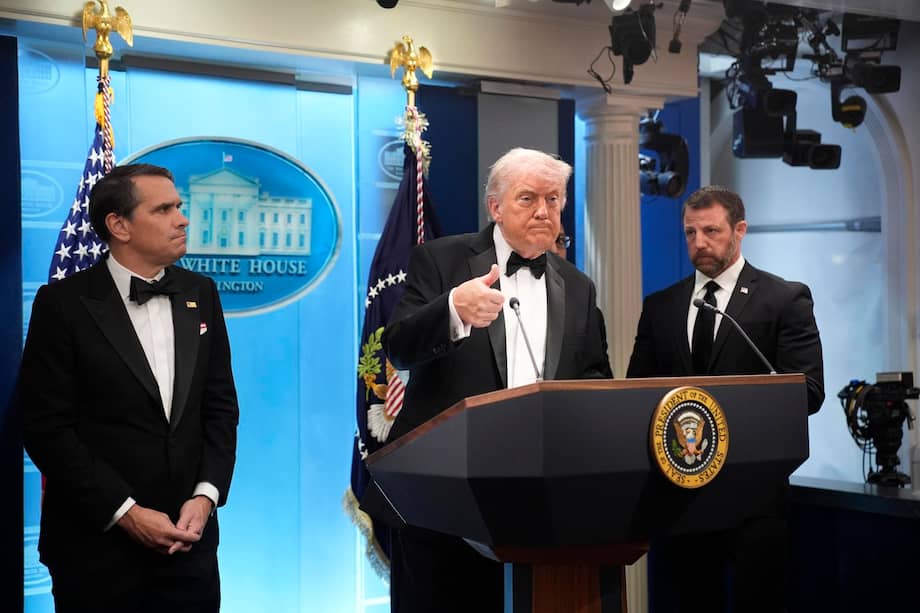 El presidente de Estados Unidos este sábado durante una rueda de prensa tras el tiroteo.