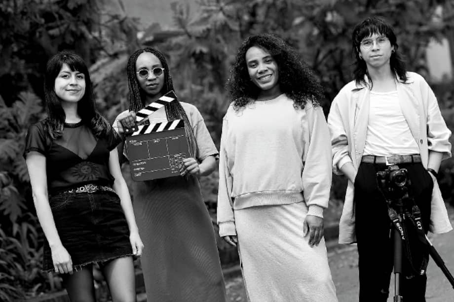 Equipo de Cimarrón (de Izquierda a derecha) Karen González, Dari Cuesta, Heny Cuesta (directora ) y Jorge Iván Ramírez.