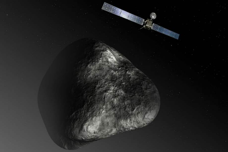 Ilustración de la sonda Rosetta aproximándose al cometa en 2014. / Wikimedia – creative commons