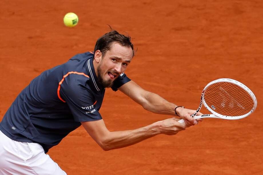 El tenista ruso Daniil Medvedev en su partido contra el italiano Andrea Vavassori.