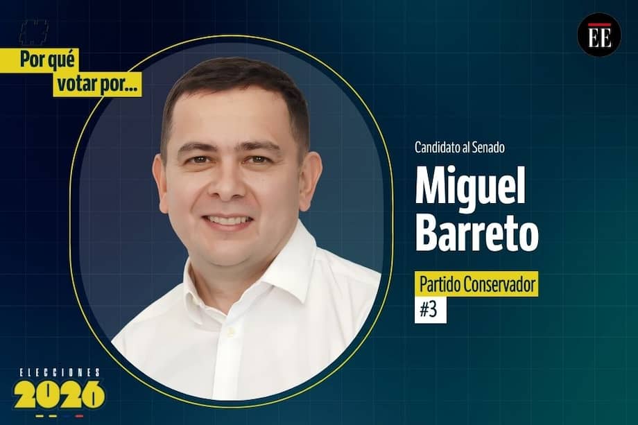 Miguel Barreto es candidato al Senado por el partido Conservador.