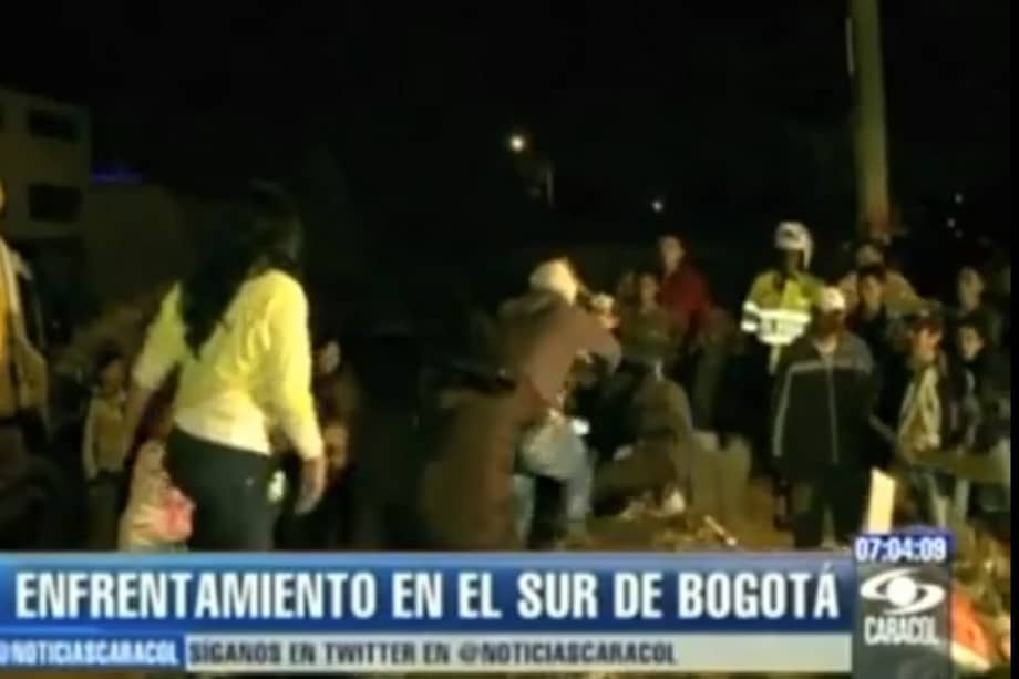 Enfrentamiento entre habitantes de dos barrios de Bogotá