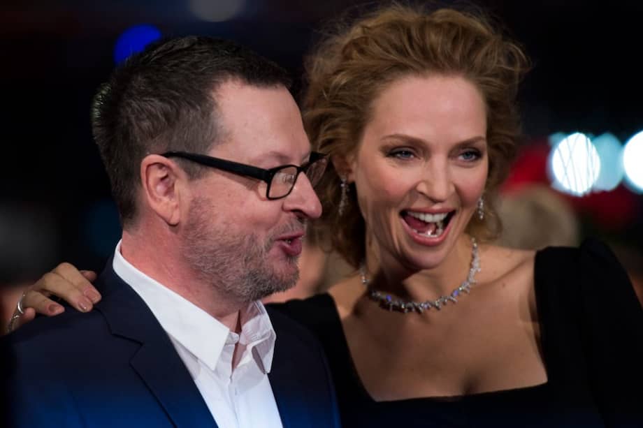 El director Lars von Trier y la actriz Uma Thurman.
