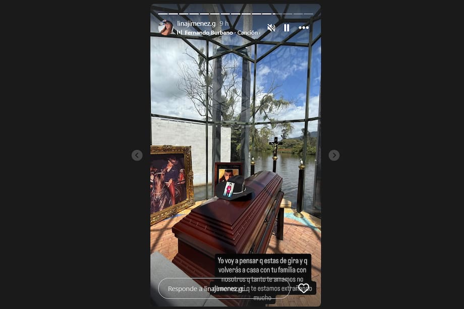 La publicación de Lina Jiménez estuvo acompañada por 'Canción de luto', sencillo del artista Fernando Burbano.