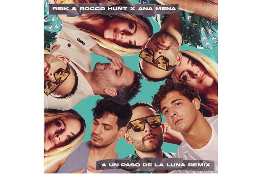 Imagen oficial del lanzamiento de "A un paso de la luna" con Reik, Rocco Hunt y Ana Mena.