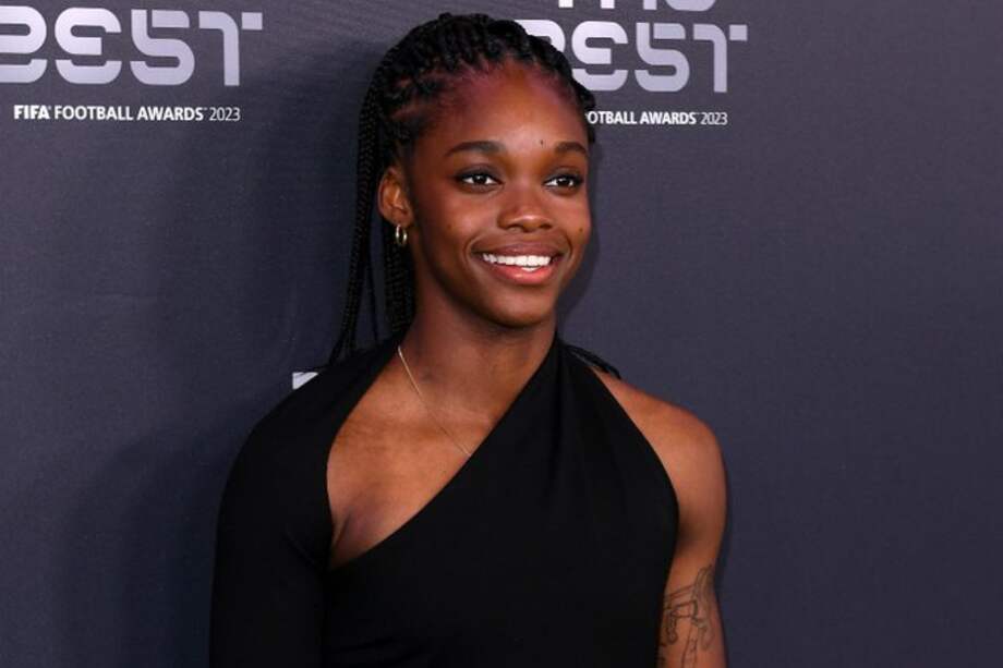 La jugadora colombiana Linda Caicedo en la ceremonia de los premios The Best otorgados por la FIFA.