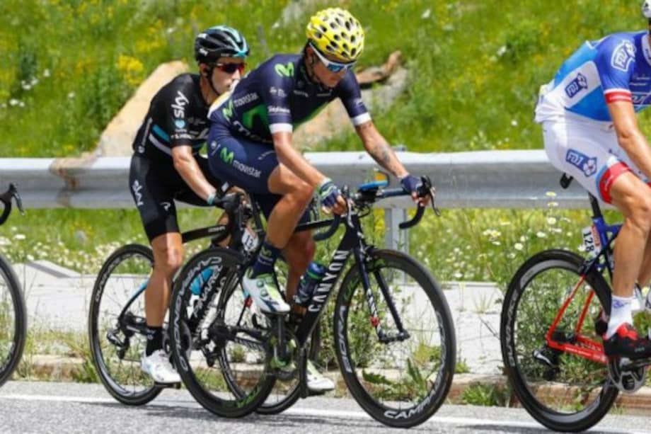 Winner Anacona pedalista colombiano del Movistar Team. Foto: AFP