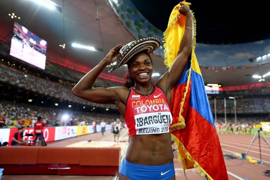 Caterine Ibargüen, medalla de plata en Londres 2012. / EFE