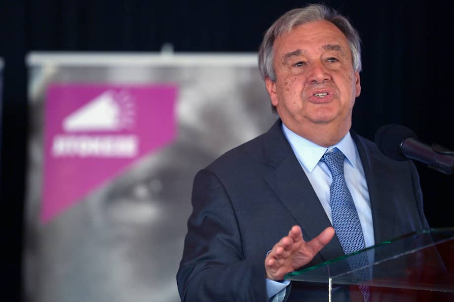El secretario general de Naciones Unidas, António Guterres, durante la conmemoración del Día Internacional de la Mujer en Nairobi este miércoles. / AFP