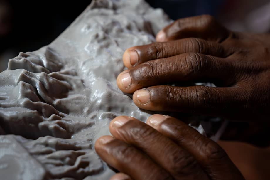 Impresión en 3D del "mapa" del Océano Pacífico.