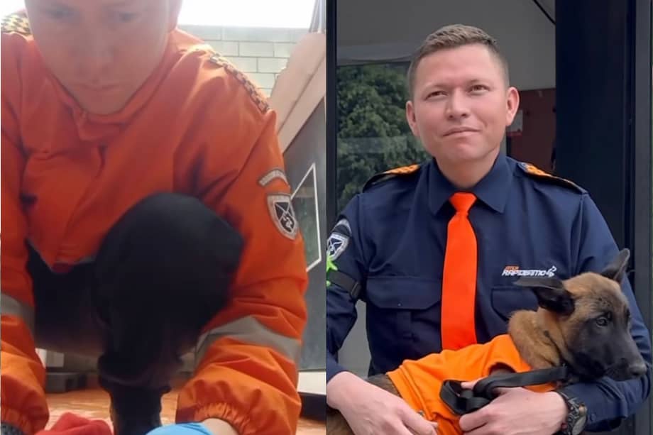 Milagros acompaña a Gabriel Vallejo en sus labores de seguridad, meses después de haber sido reanimada tras nacer sin respirar.