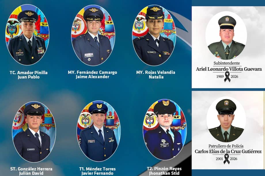 Seis aviadores y dos policías han sido identificados, tras el trágico accidente de un avión Hércules este 23 de marzo.