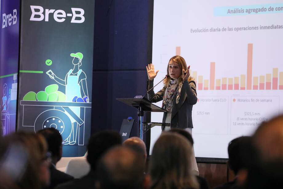 Ana María Prieto, directora del Departamento de Sistema de Pagos del Banco de la República, durante el Foro Sistema de Pagos.