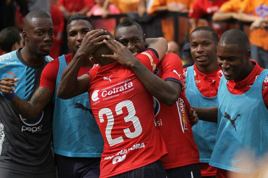 Leonardo Castro (23) marcó los dos goles del Medellín en Montería. Foto: DIM - Oficial