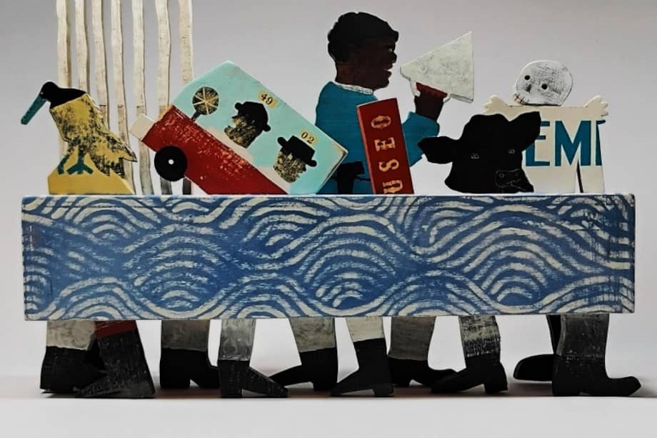 Gabriel Nieva, artista nariñense, fue el ganador del salón de pintura.