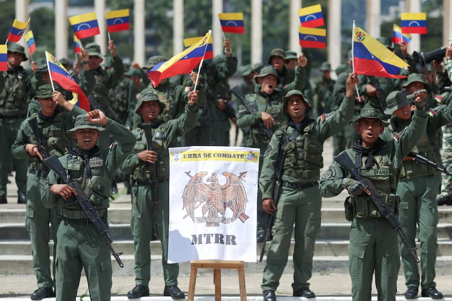 Integrantes de las fuerzas venezolanas en Caracas (Venezuela).