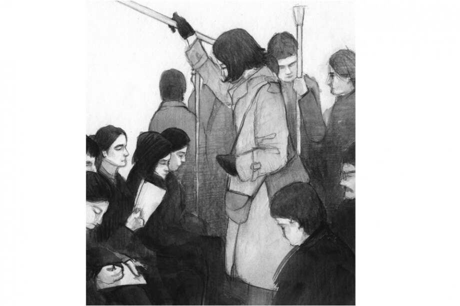 Uno de los dibujos que del libro “The Gap between Strangers”/ “La distancia entre extraños”. Técnica mixta: lápiz, acrílico, tinta y acuarela. / Foto: Archivo privado Mónica Naranjo