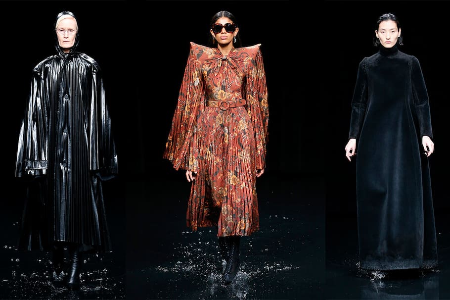 Balenciaga rescata a la marquesa en una pasarela de agua y fuego