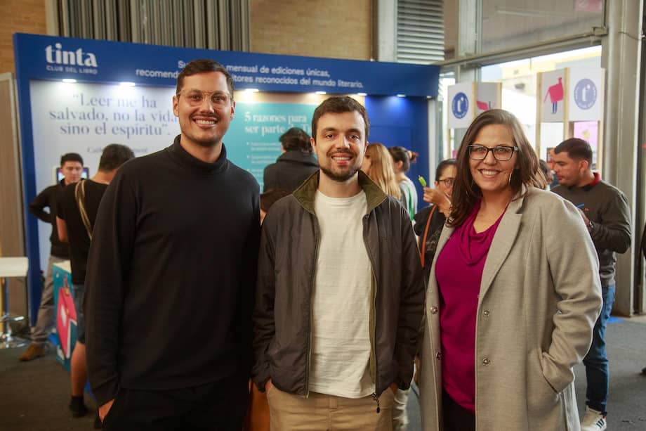 Daniel Romero, Tomás Susin y Sandra Pulido, fundadores de Tinta club del libro.