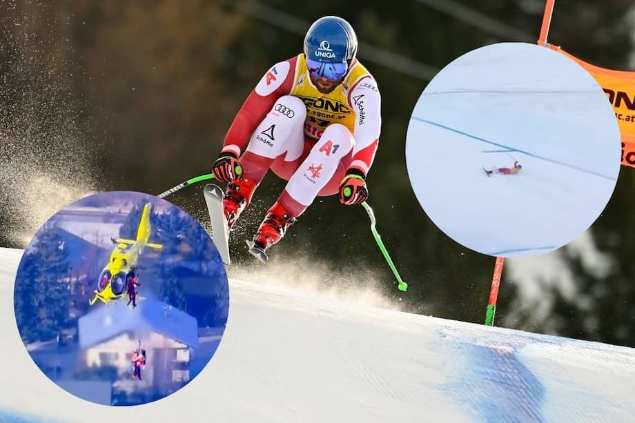 Marco Schwarz, medallista olímpico de los Juegos de Invierno, sufrió un accidente en plena competencia de la Copa del Mundo.