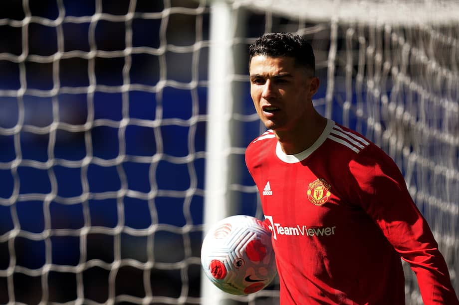 Cristiano Ronaldo durante el partido entre Everton y Manchester United.