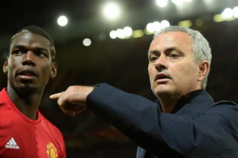 Paul Pogba y José Mourinho, cuando compartían en el Manchester United.
