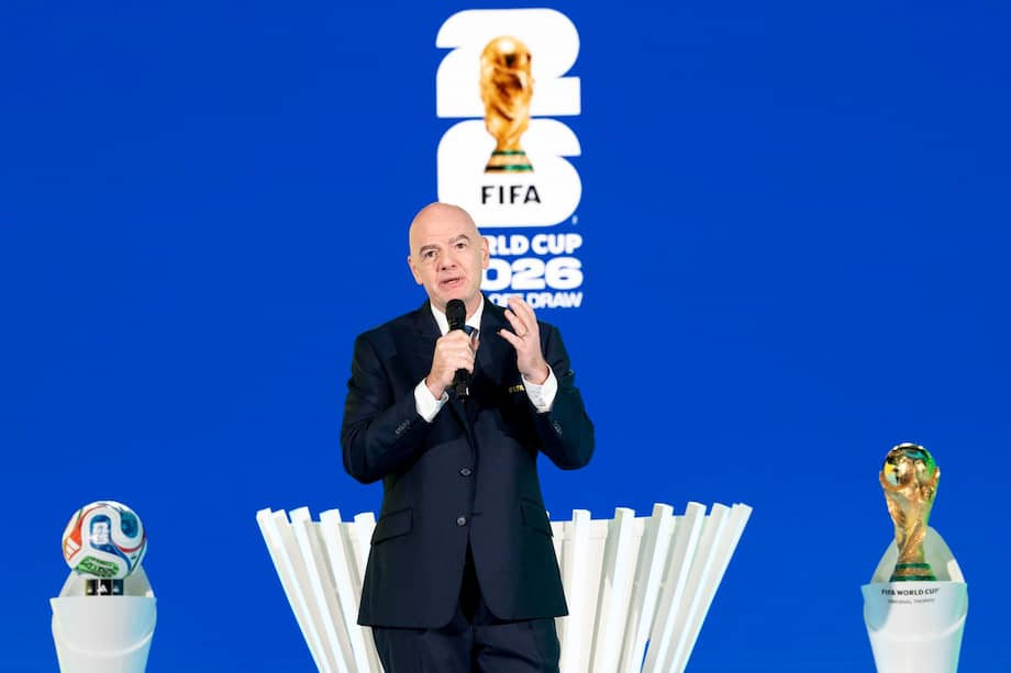 Gianni Infantino, presidente de la FIFA, durante el sorteo de la Copa del Mundo 2026.