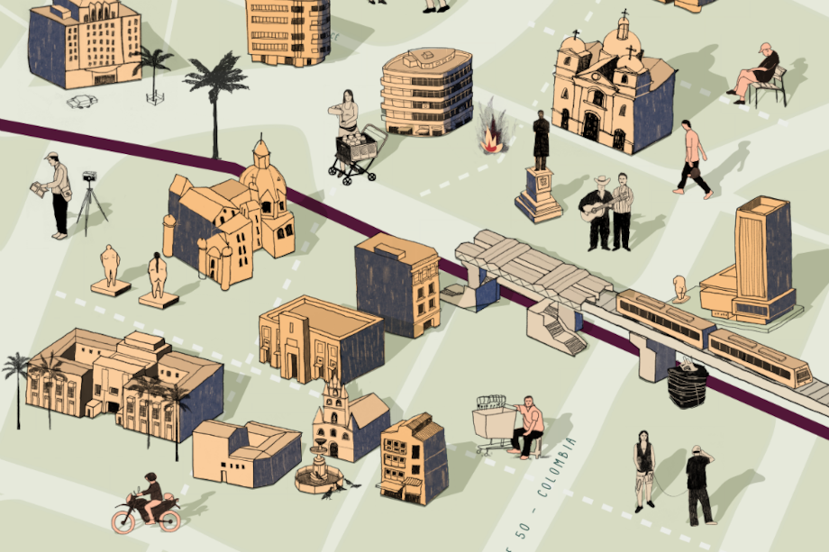 Fragmento del mapa ilustrado del Centro de Medellín / Cortesía.